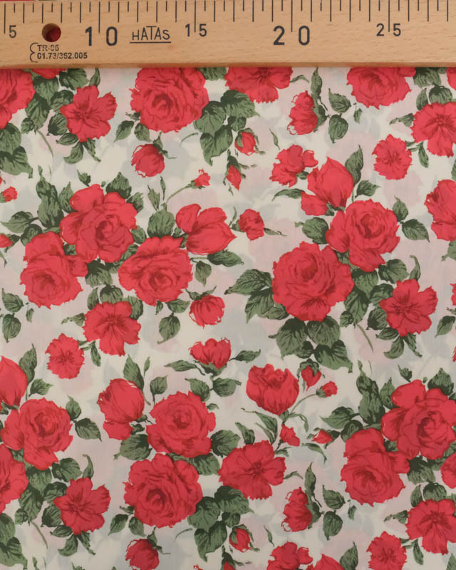 Tissu Liberty Fabrics@ Tana Lawn - Carline Rose Rouge - Mercerine