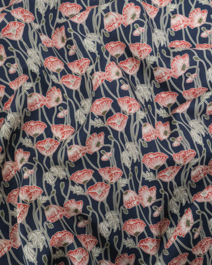Liberty Fabrics@ Tana Lawn - Decades In Bloom Erito Poppy - Mercerine