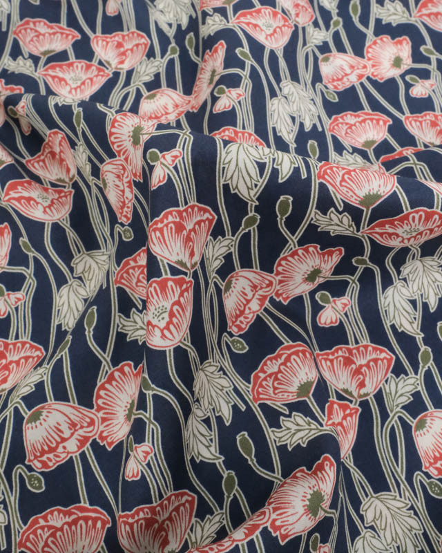 Liberty Fabrics@ Tana Lawn - Decades In Bloom Erito Poppy - Mercerine