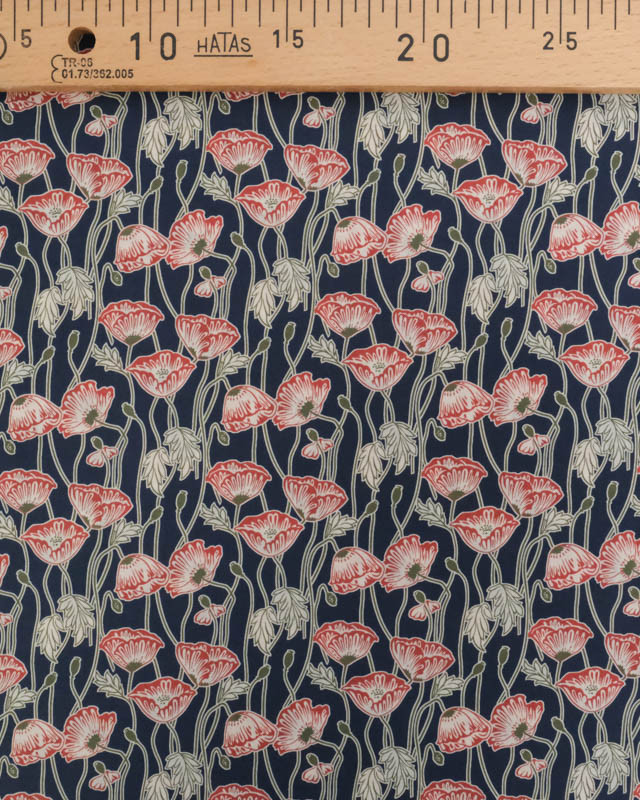 Liberty Fabrics@ Tana Lawn - Decades In Bloom Erito Poppy - Mercerine