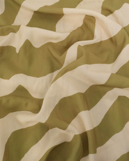 Popeline de Viscose Imprimée Alba Vert - Mercerine