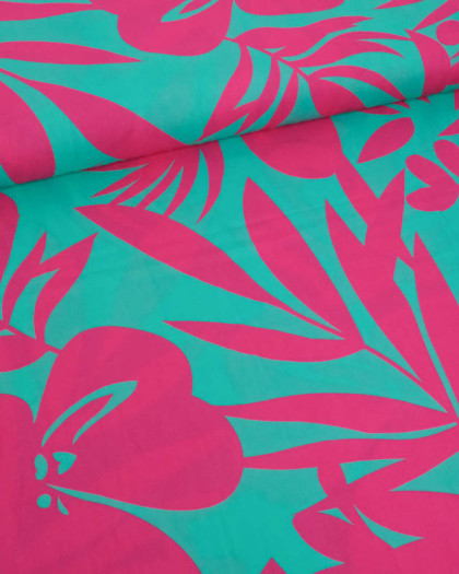 Popeline de Viscose Imprimée Alicia Emeraude - Mercerine