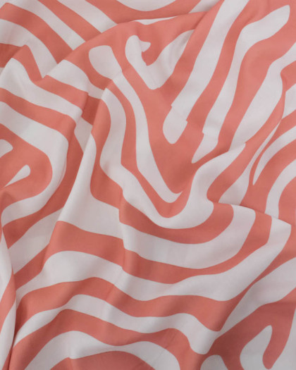 Popeline de Viscose Imprimée Ellie Marsala - Mercerine