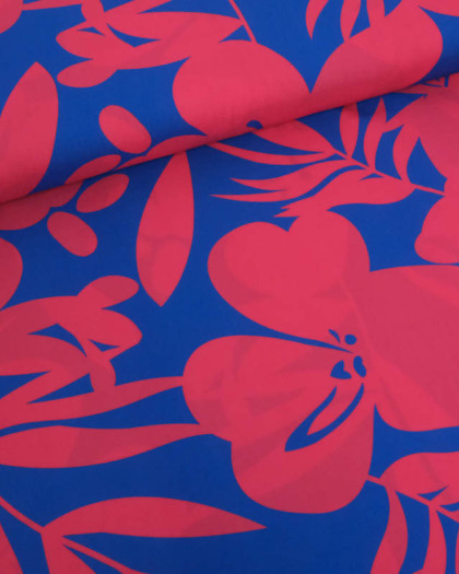 Popeline de Viscose Imprimée Alicia Bleu Electrique - Mercerine