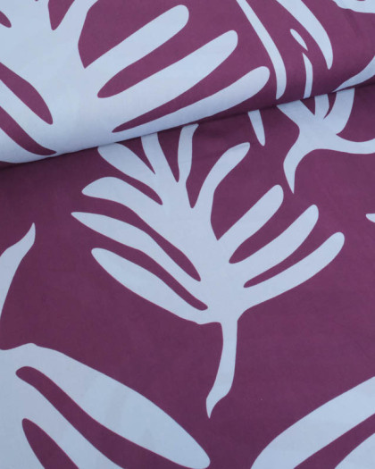 Popeline de Viscose Imprimée Tilly Violine Bleu - Mercerine