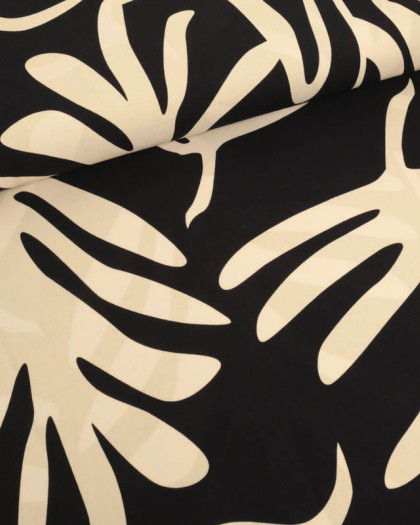 Popeline de Viscose Imprimée Tilly Noir Ecru - Mercerine