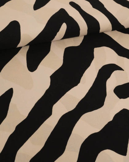 Popeline de Viscose Imprimée Alba Noir Lin - Mercerine