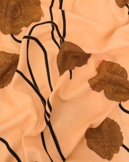 Popeline de Viscose Imprimée Tallia Bronze - Mercerine