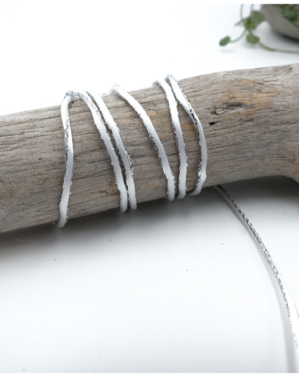 Queue de rat blanc lurex 2mm - Mercerine