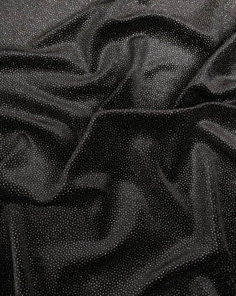 Tissu Velour Ras Stretch Noir Pailleté Or - Mercerine