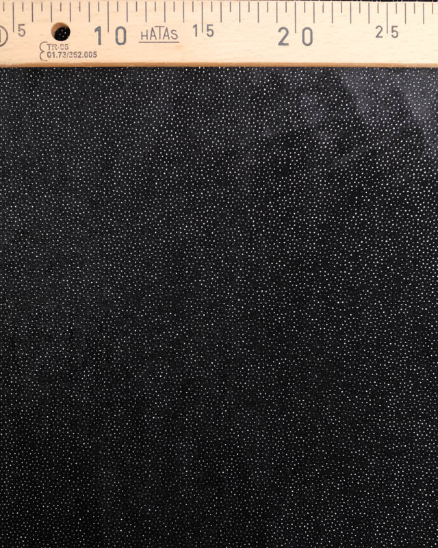 Tissu Velours Ras Stretch Noir Pailleté Argent  - Mercerine