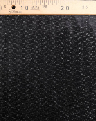 Tissu Velours Ras Stretch Noir Pailleté Argent  - Mercerine