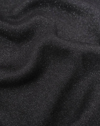 Maille Lourde Douce Noire Lurex - Mercerine