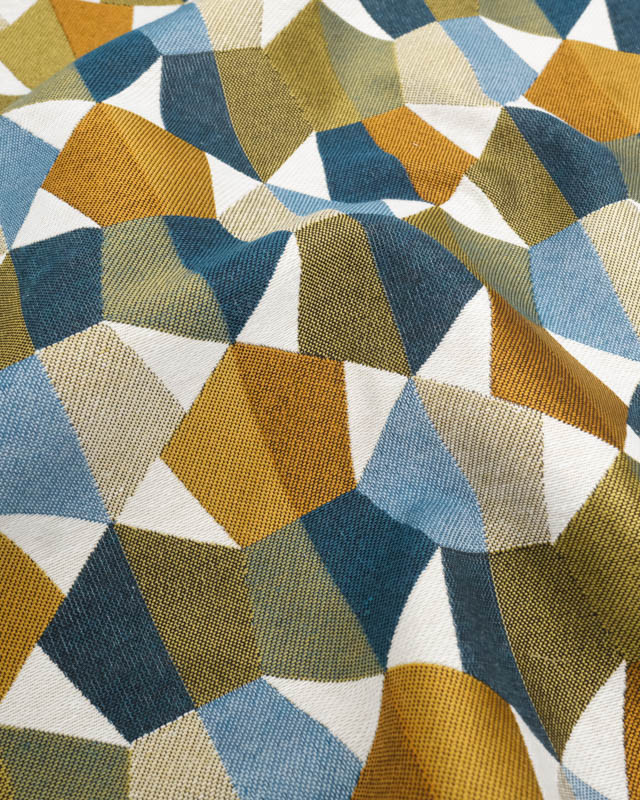 Tissu Jacquard Allover Mustang Bleu - Mercerine