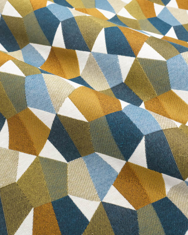 Tissu Jacquard Allover Mustang Bleu - Mercerine