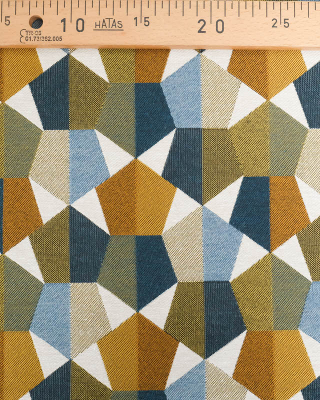 Tissu Jacquard Allover Mustang Bleu - Mercerine