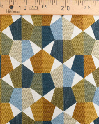 Tissu Jacquard Allover Mustang Bleu - Mercerine