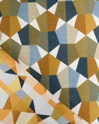 Tissu Jacquard Allover Mustang Bleu - Mercerine