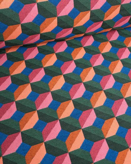 Tissu Jacquard Allover Paola Vert - Mercerine