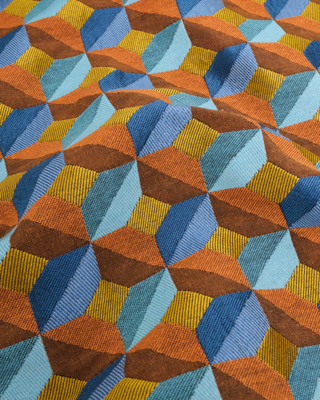 Tissu Jacquard Allover Paola Orange - Mercerine