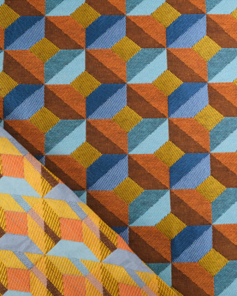 Tissu Jacquard Allover Paola Orange - Mercerine