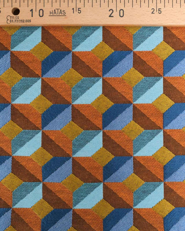 Tissu Jacquard Allover Paola Orange - Mercerine