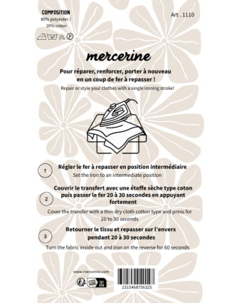 Renfort Thermocollant 11x 25cm - 10 Coloris - Mercerine