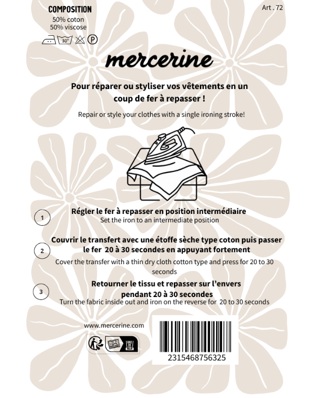 Coudières Thermocollantes Jean Lot de 2  - 3 Coloris - Mercerine
