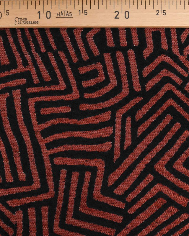 Tissu Jacquard Allover Mesopotanie Rouge - Mercerine