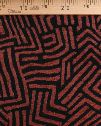 Tissu Jacquard Allover Mesopotanie Rouge - Mercerine