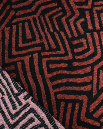 Tissu Jacquard Allover Mesopotanie Rouge - Mercerine