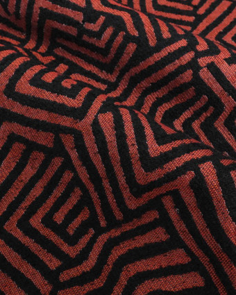 Tissu Jacquard Allover Mesopotanie Rouge - Mercerine