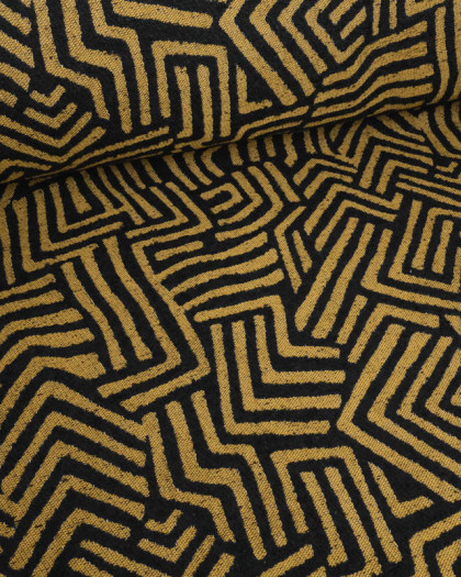 Tissu Jacquard Allover Mesopotanie Jaune - Mercerine