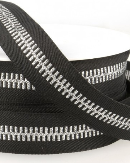 Galon Fantaisie Zip Argent