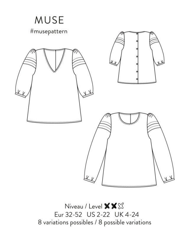 Patron Blouse MUSE Femme - Atelier Scammit - Mercerine