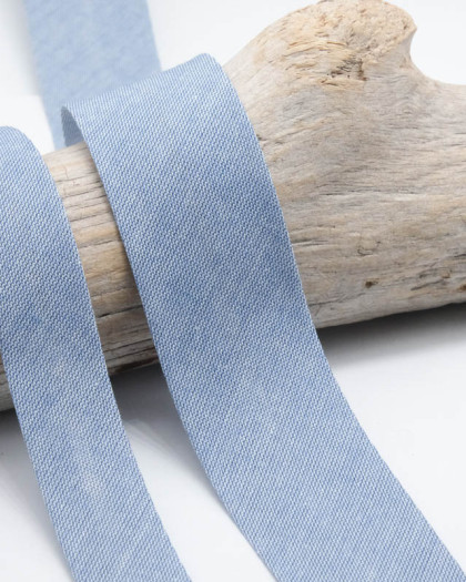 Biais Denim Bleu Chambray - 2 Tailles - Mercerine