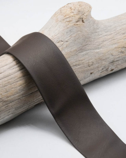 Biais Simili Cuir Marron - 30mm - Mercerine