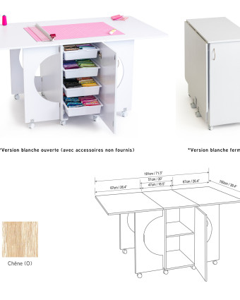 Table de Couture "MK2" - 4 Coloris disponibles  - Mercerine