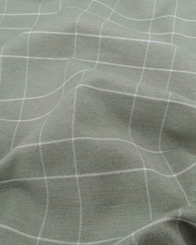 Tissu à Carreaux Grande Largeur Vert Sauge - Mercerine