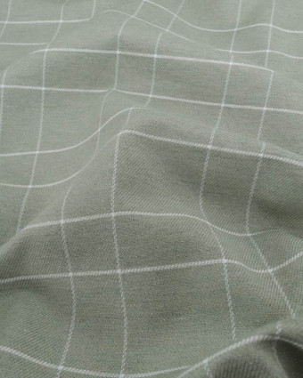 Tissu à Carreaux Grande Largeur Vert Sauge - Mercerine