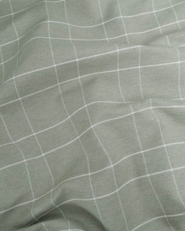 Tissu à Carreaux Grande Largeur Vert Sauge - Mercerine