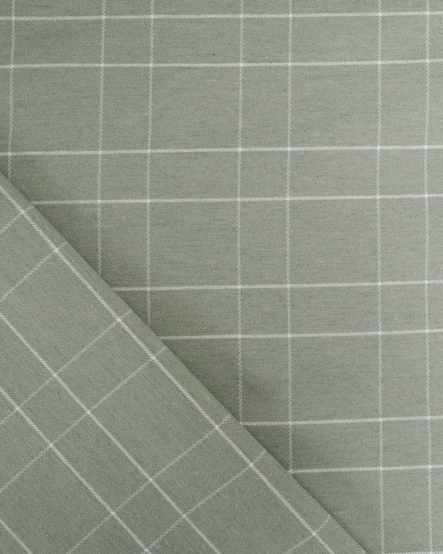 Tissu à Carreaux Grande Largeur Vert Sauge - Mercerine