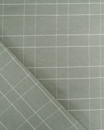 Tissu à Carreaux Grande Largeur Vert Sauge - Mercerine