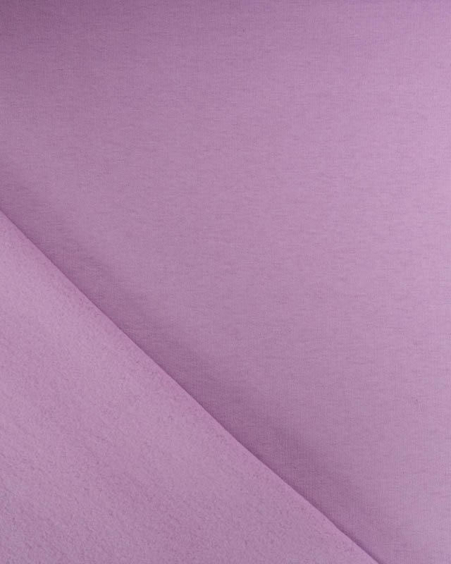 Tissu Sweat Envers Polaire Lilas - Mercerine