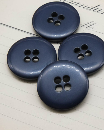 Bouton bleu 36mm 4 trous 36cm - Mercerine