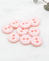 Bouton motif étoile rose 2 trous 12mm