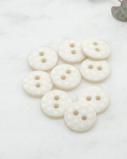 Bouton motif étoile beige 2 trous 12mm - Mercerine
