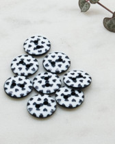 Bouton motif cœur bleu marine 2 trous 12mm