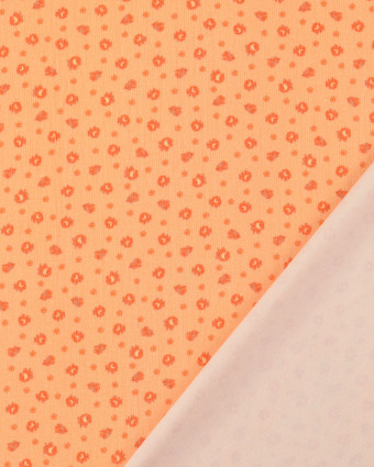 Tissu Velours Milleraies Pêche Petites Fleurs  - Mercerine