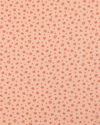 Tissu Velours Milleraies Rose Clair Petites Fleurs - Mercerine